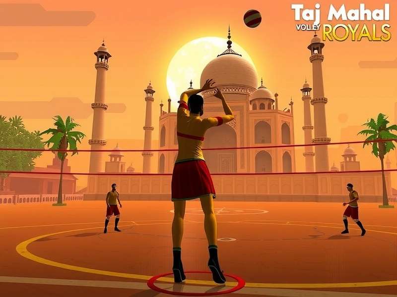 Intense volleyball action in Taj Mahal Volley Royals Taj Mahal Volley Royals Gameplay Screenshot